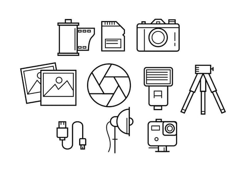 Free Photography Line Icon Vector