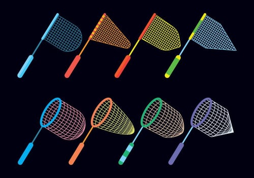 Butterfly Net Vector Icons Set