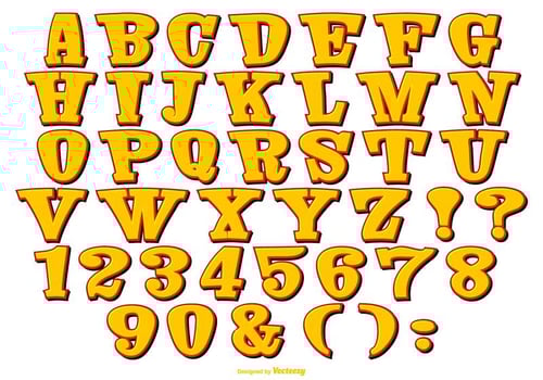 Cute Comic Style Alphabet Collection vector