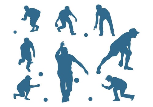Men Silhouettes Playing Bocce vector