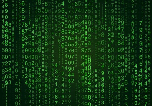 Random Numbers Matrix background vector
