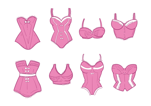 Hand Drawn Bustier Vectors