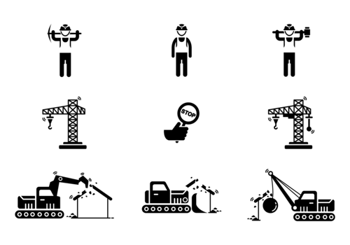 Demolition Icons Vector