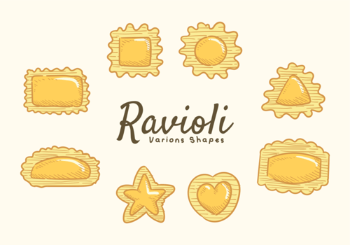 Ravioli Icons Vector