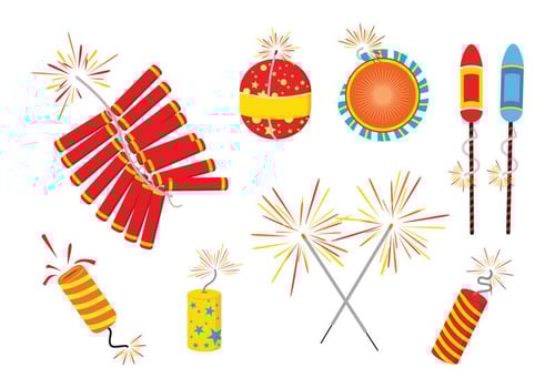 Diwali Fire Crackers Vectors