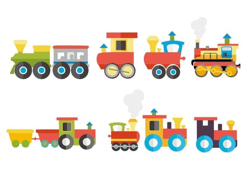 Colorful Child Train Vector
