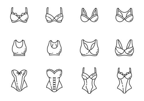 Bustier Icons Vector