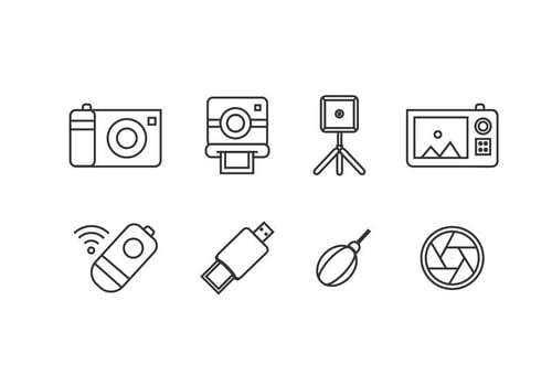 Photography tool icons vector