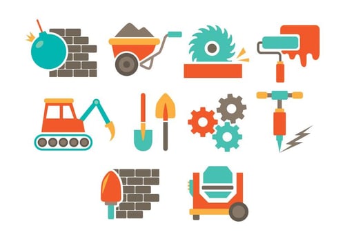 Demolition Icon Set vector