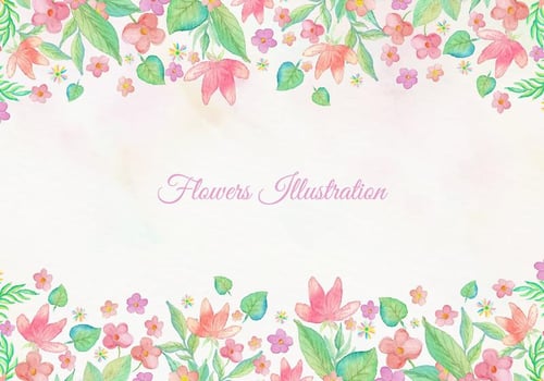 Free Vector Card With Watercolor Floral Frame Design