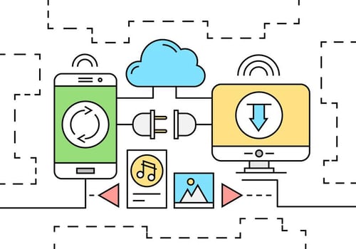 Linear Network Technology Icons vector