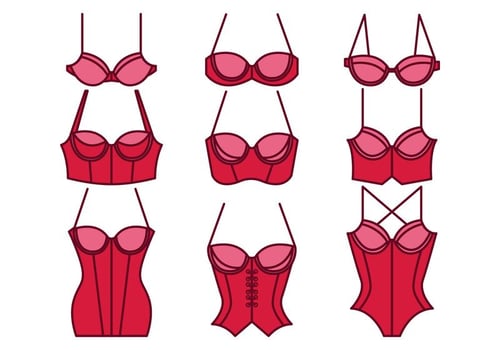 Bustier Icons Collection vector