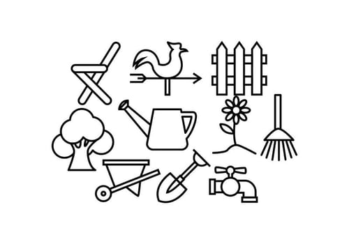 Free Gardening Line Icon Vector 