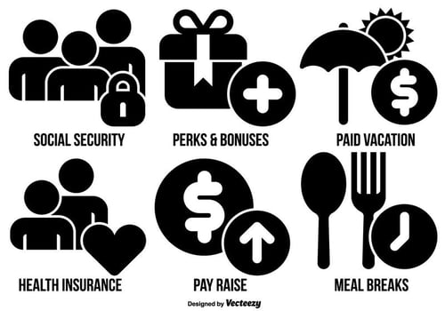 Vector Employee Benefits Icon Collection