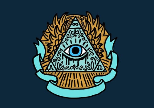 Illuminati eye pyramid vector