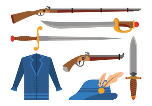Set Of Musketeer Icons vector