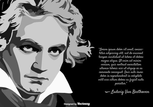 Vector Template Of The Musician Ludwig Van Beethoven