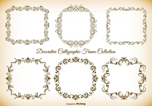 Decorative Calligraphic Vector Frames Collection