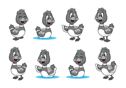 Loon Cartoon Vector