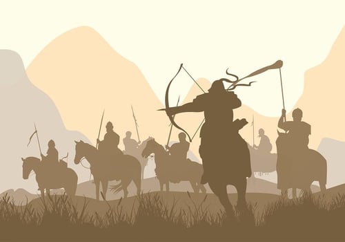 Cavalry War Silhouette Free Vector