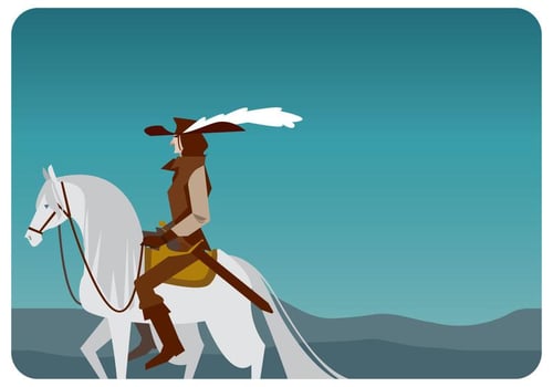 Musketeer And White Horse Vector