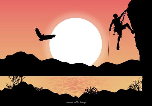 Alpinist Landscape Illustration vector
