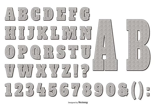 Retro Gravure Style Alphabet Collecttion vector