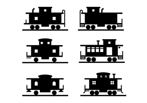 Black Caboose Icon Vector