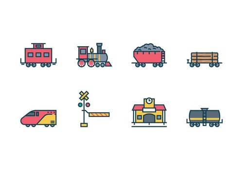 Free Train Icon Set vector
