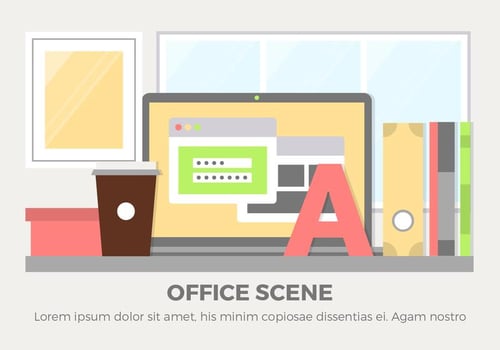 Free Design Vector Office Scene