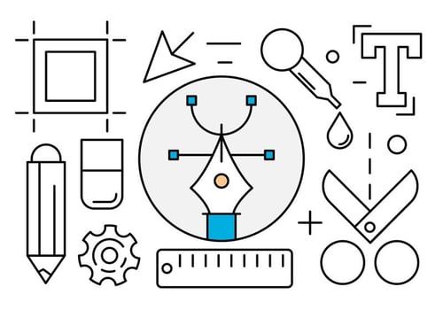 Linear Graphic Designer Tools vector
