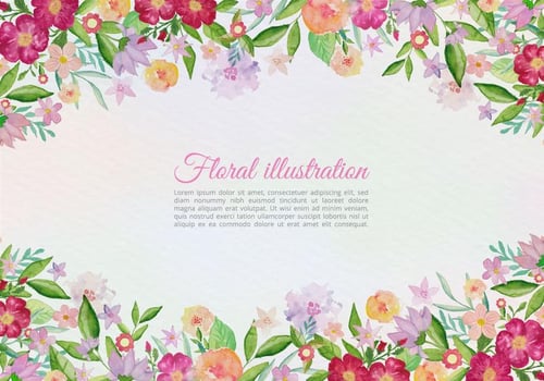 Free Vector Greeting Card With Painted Flowers
