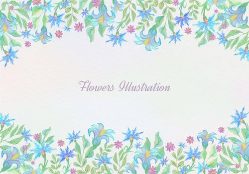 Free Vector Blue Watercolor Floral Background