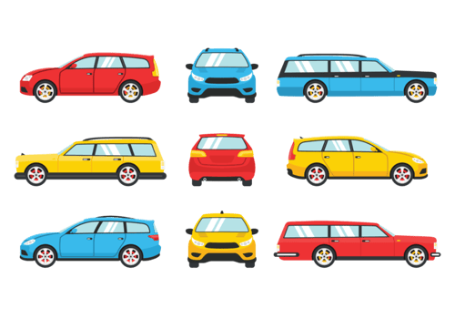 Station Wagon Icons Vector