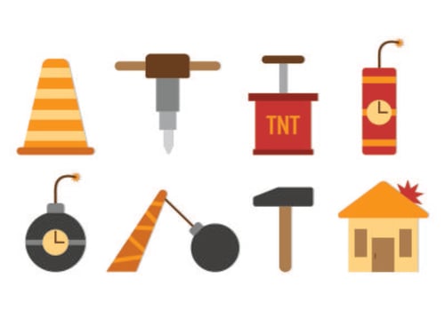 Set Of Demolition Icons  vector