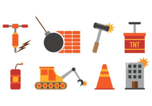 Set Of Demolition Icons  vector