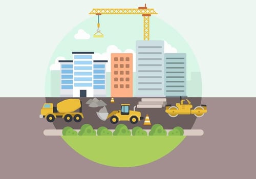 Flat Construction Site Vectors