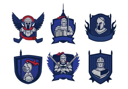 Knights Badge Mascot Vector
