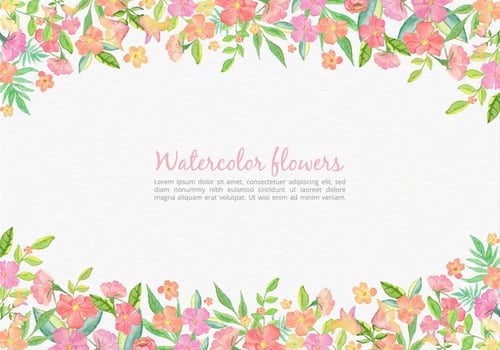 Free Vector Watercolor Pink Floral Card For Wedding