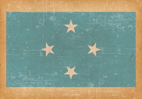 Grunge Flag of Micronesia vector