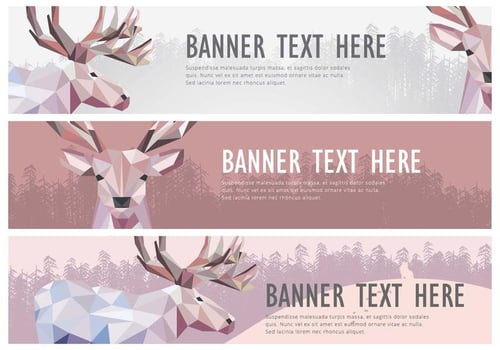 Web Banner Caribou Vector