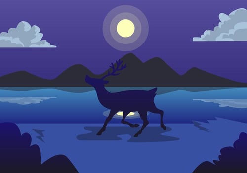 Caribou Moon Light vector