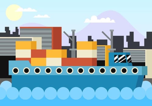 Shipyard Flat Illustration Vector