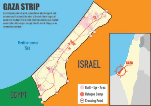 Gaza Map Infographic vector
