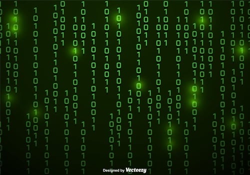 Vector Green Numbers Background In Matrix Style