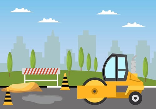 Flat Road Roller  vector