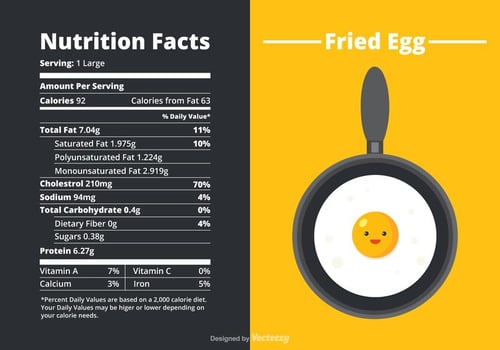 Vector Nutrition Facts Of A Fried Egg