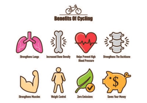 Icons Of Benefits Cycling  vector