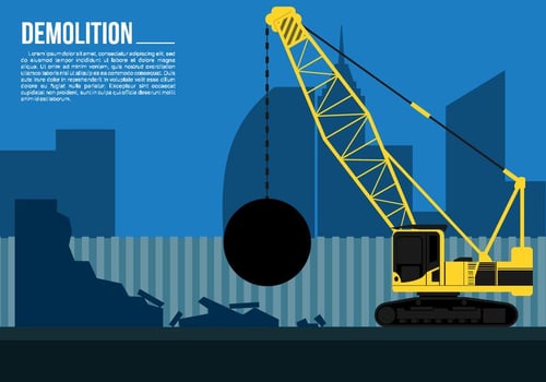 Wrecking Ball Demolition Crane Free Vector
