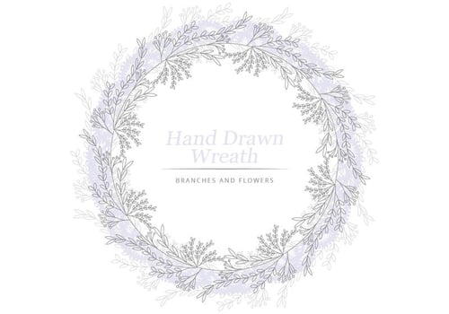 Vector Delicate Floral Wreath